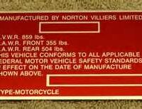 06-3247 - FRAME - ID PLATE | Norton